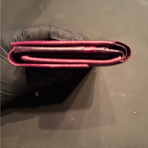 Vintage Yves Saint Laurent Leather Bi-Fold Wallet - Burgundy - Picture 5 of 6